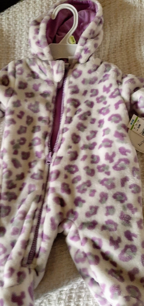NWT koala baby fleece onesie purple leopard